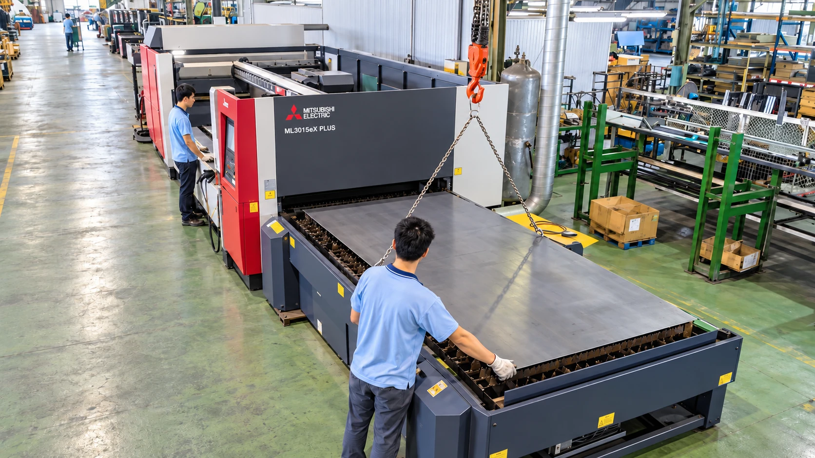 Laser sheet-metal cutting equipment inside the OASYS production facility.